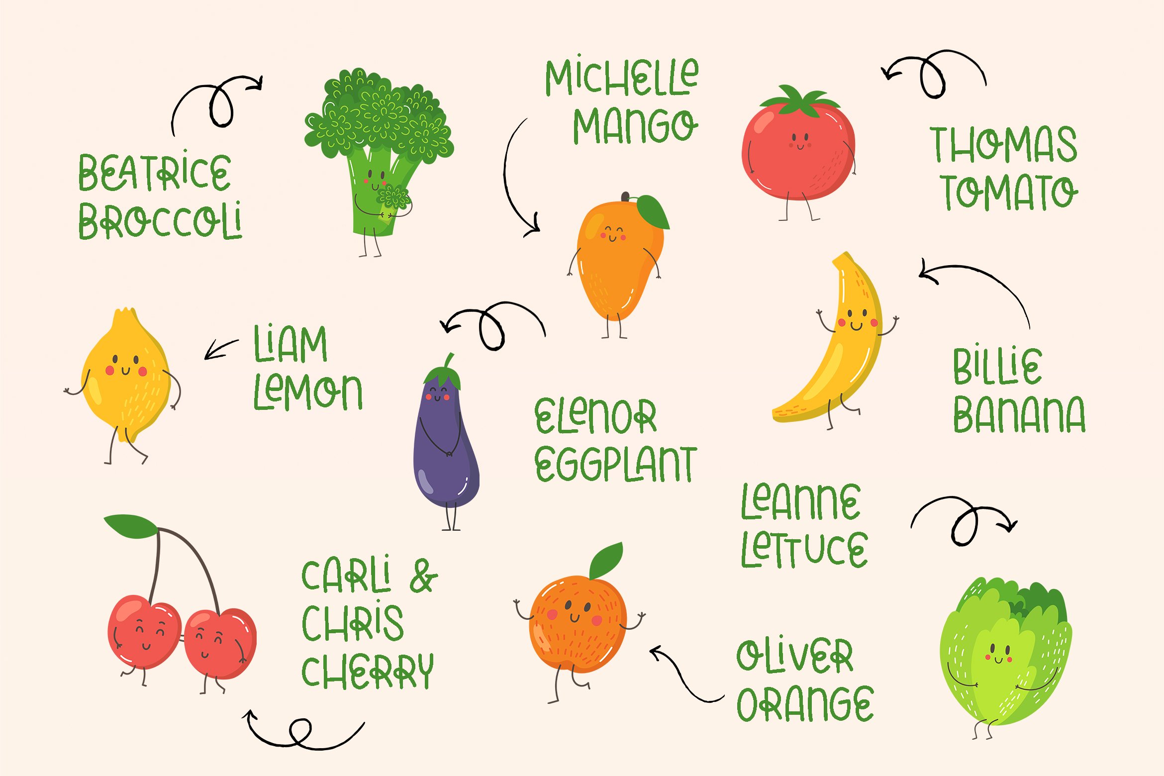 A Little Kale Font 一种有趣且友好海报设计趣味卡通插画手写字体 , 第4张