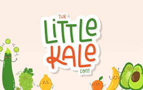 A Little Kale Font 一种有趣且友好海报设计趣味卡通插画手写字体