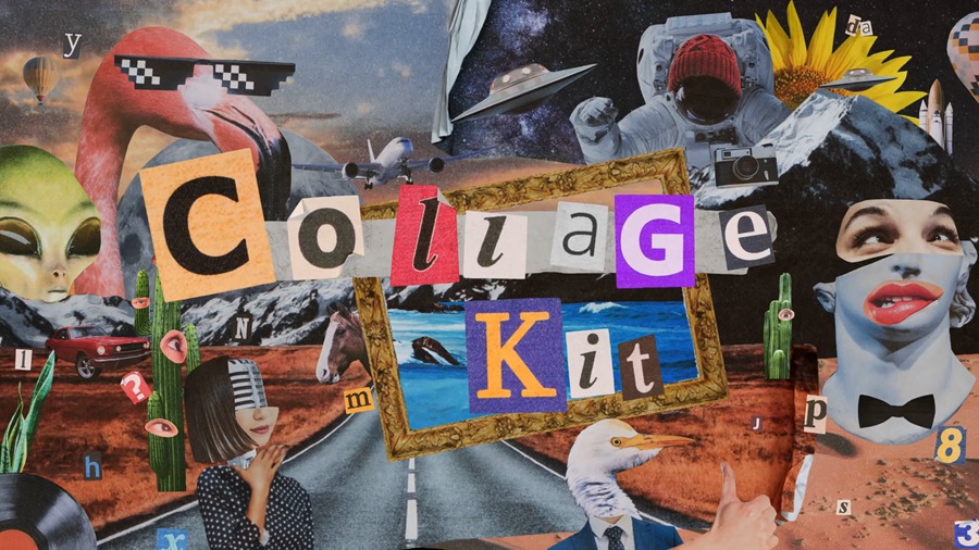 AE插件 – Collage Kit Constructor 拼贴艺术定格动画元素 AE插件、AE项目包 , 第1张