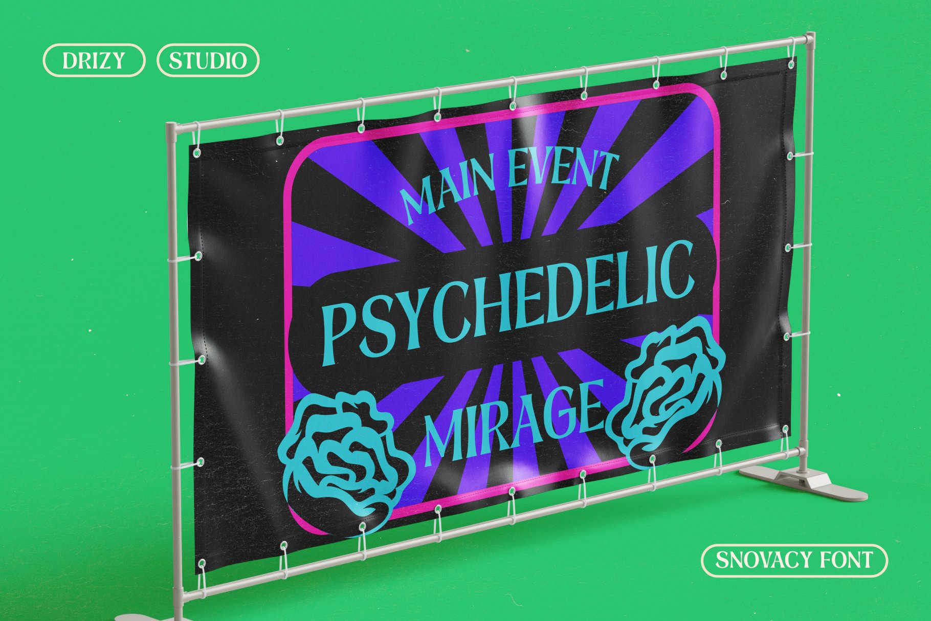 一款时髦美学花卉迷幻显示无衬线字体 Snovacy – Psychedelic Display Font , 第8张