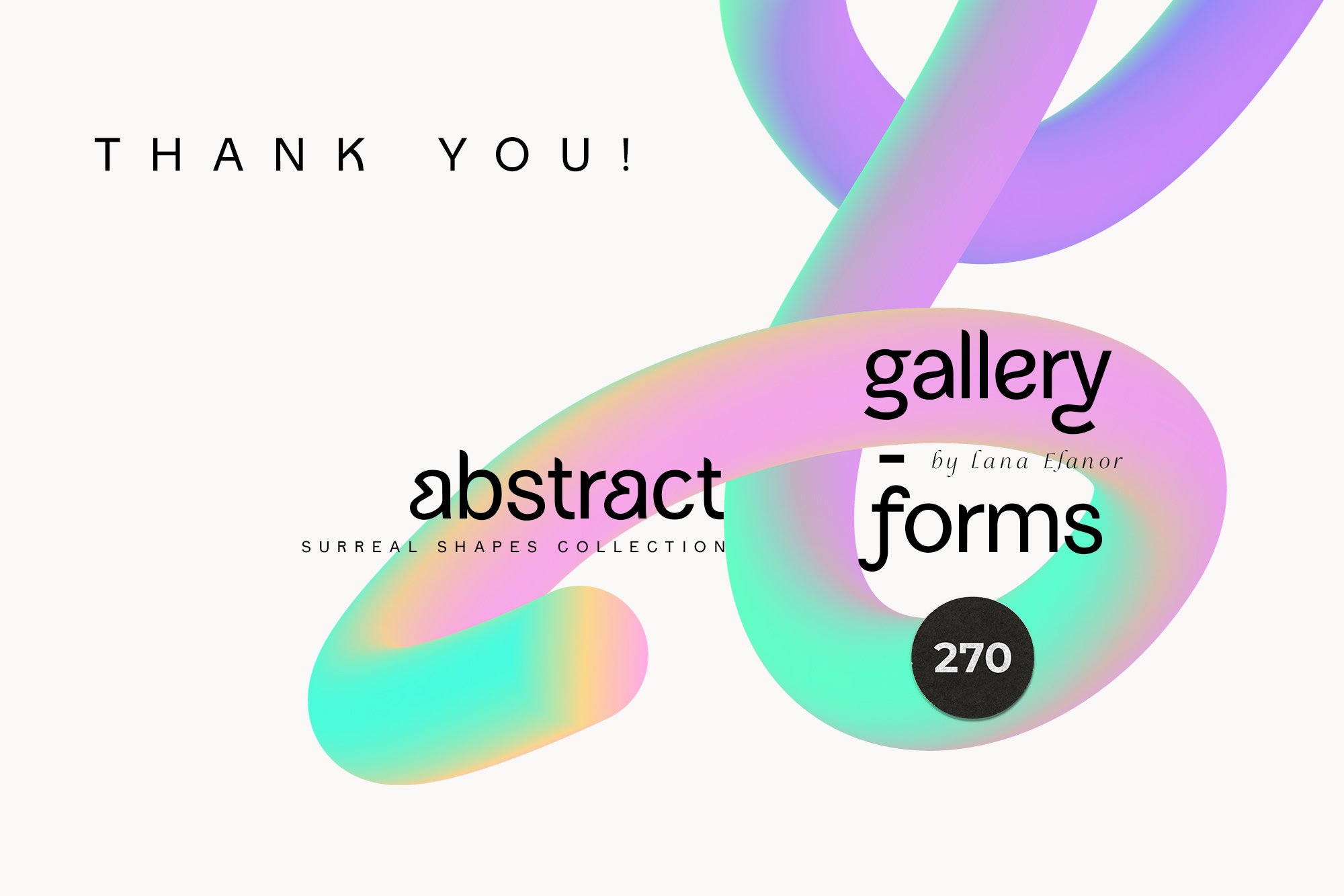 270个抽象全息形状渐变混合艺术创作后现代海报3D图形 ABSTRACT holo shapes gradients blend , 第12张