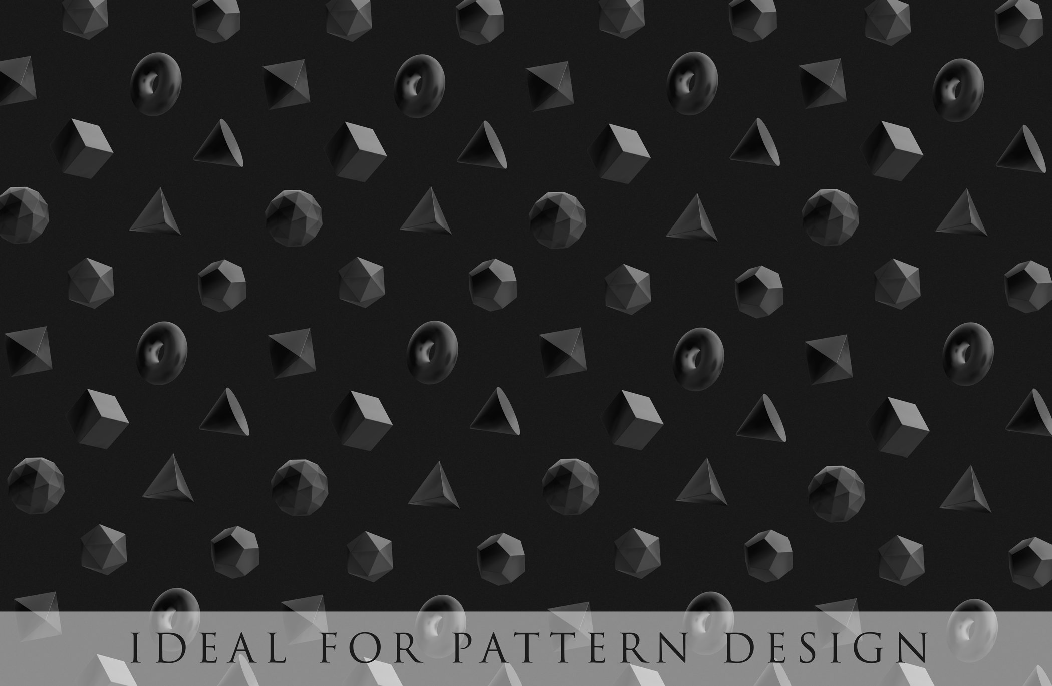 236个全息3D几何形状多功能黏土材料矢量线框包 图片素材 第2张