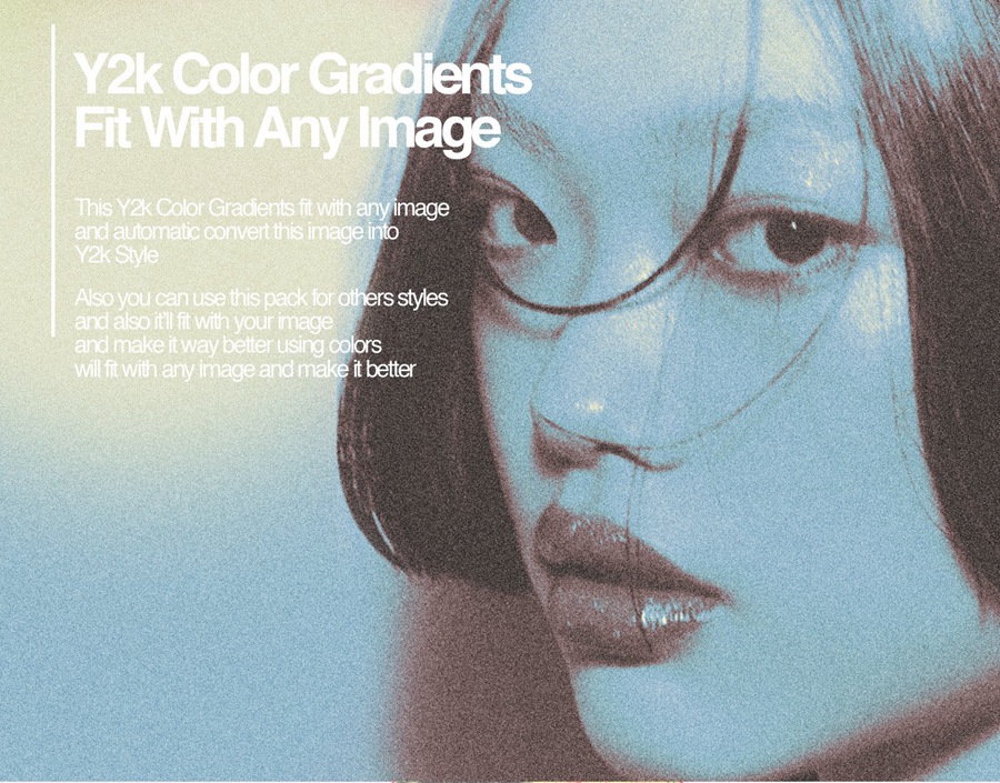 潮流创意炫彩渐变映射照片一键式修图调色PS色板预设设计素材 +120 Y2k Color Gradients , 第2张