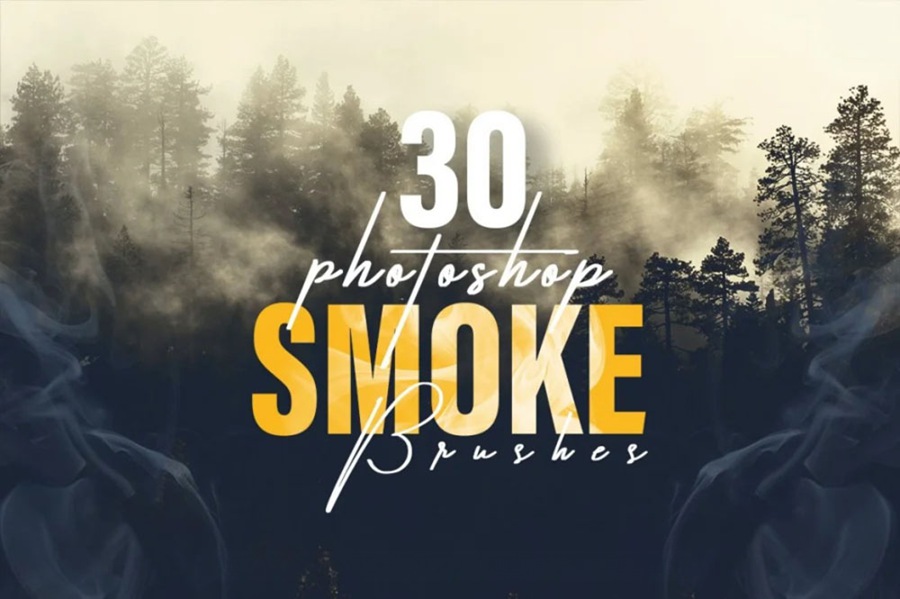 30款烟雾Photoshop笔刷下载 , 第1张