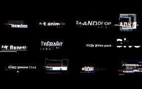 达芬奇现代故障标题动画VLOG宣传片简洁未来感视频快速过渡动画Davinci Resolve模板