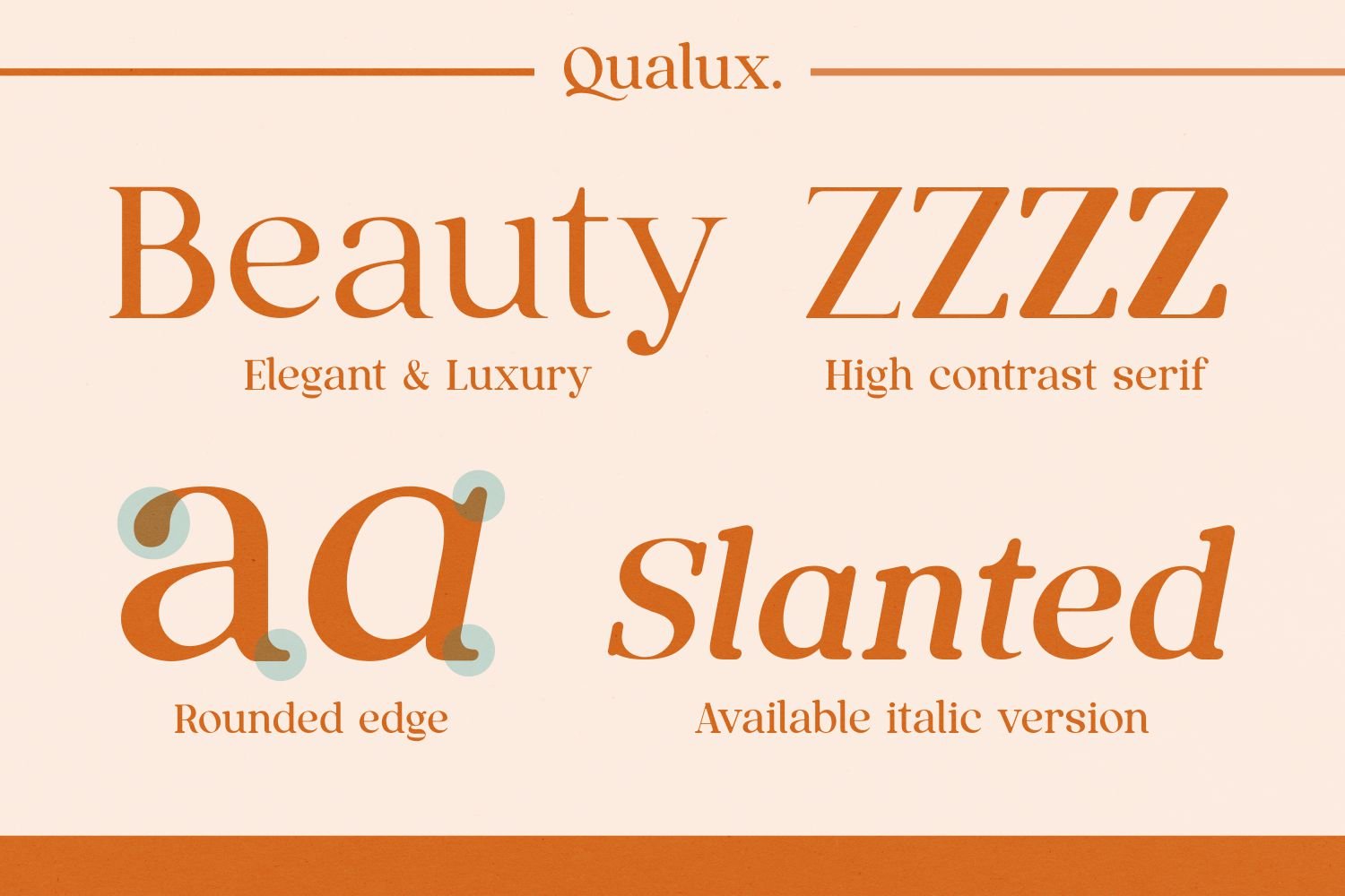 英文字体：复古奢华杂志海报标题品牌徽标LOGO设计PS衬线英文字体安装包 Qualux Fonts Family , 第2张
