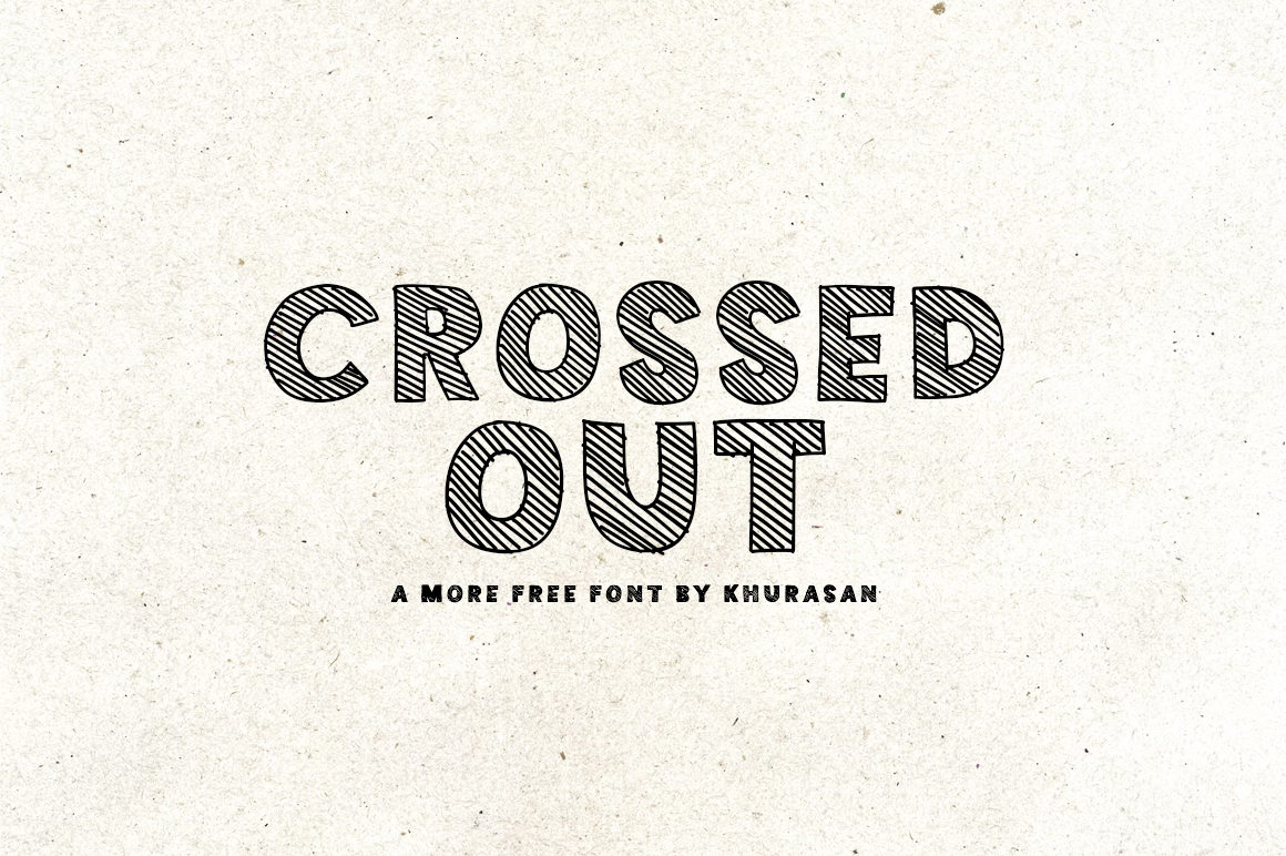 Crossed Out素描效果英文字体，免费可商用 设计素材 第1张