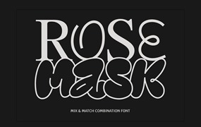 英文字体：复古Y2K街头涂鸦气泡圆形海报杂志标题设计PS英文字体 RoseMask – 3in1 Combination Font