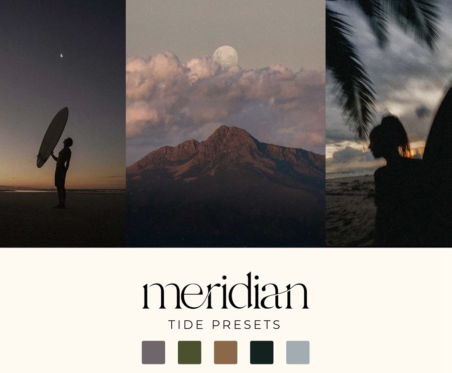 Meridian 5个风格化胶片复古怀旧现代美学风光人像摄影后期LR预设 Ain Raadik Tide Presets , 第2张