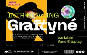 Graftyne – Variable Display 未来主义可变运动海报无衬线字体