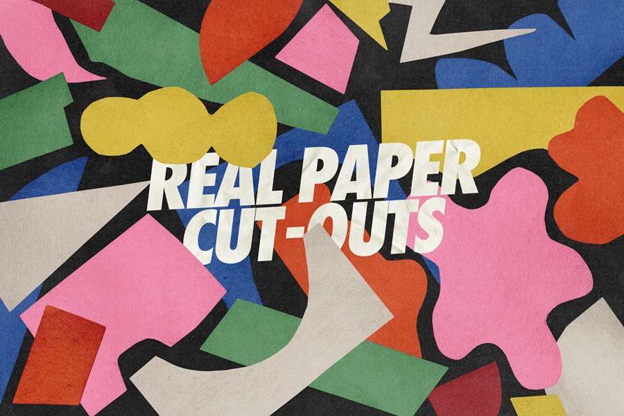 Paper Shapes 85种马蒂斯简约和孟菲斯艺术拼贴海报设计时髦图案剪纸形状和背景纹理PNG/PSD , 第6张