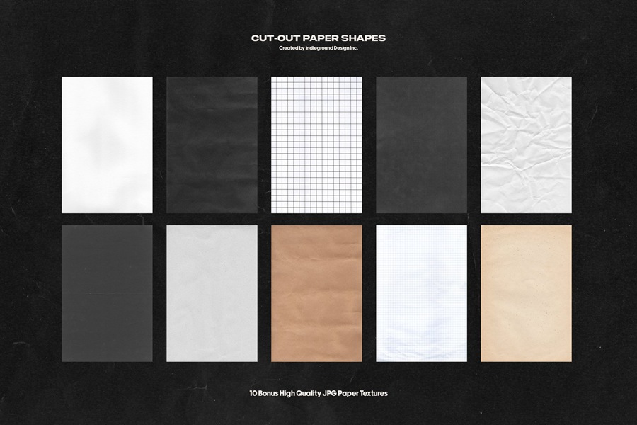 Paper Shapes 85种马蒂斯简约和孟菲斯艺术拼贴海报设计时髦图案剪纸形状和背景纹理PNG/PSD , 第9张