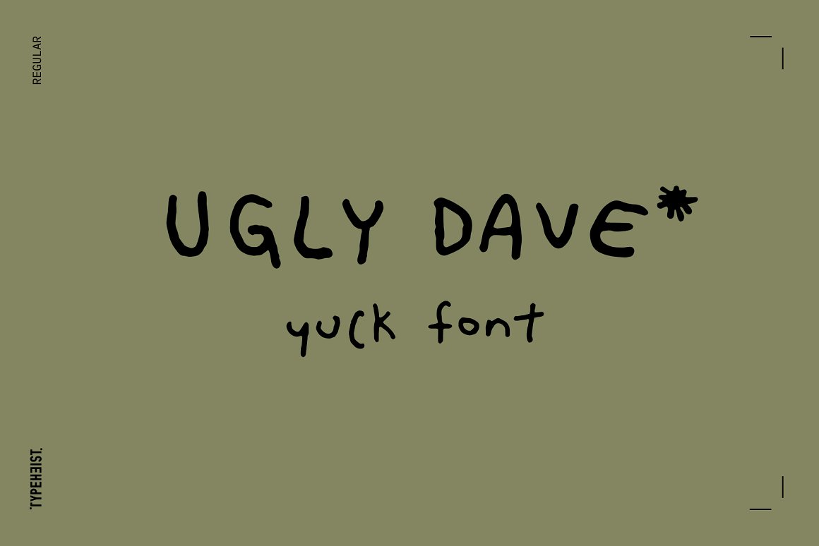 英文字体：趣味复古做旧蹩脚凌乱涂鸦手绘线条笔迹字母毛笔字体 Ugly Dave Bad Handwriting Font , 第1张