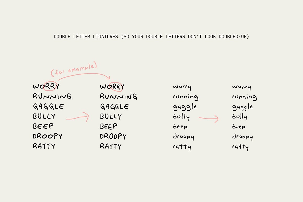 英文字体：趣味复古做旧蹩脚凌乱涂鸦手绘线条笔迹字母毛笔字体 Ugly Dave Bad Handwriting Font , 第7张