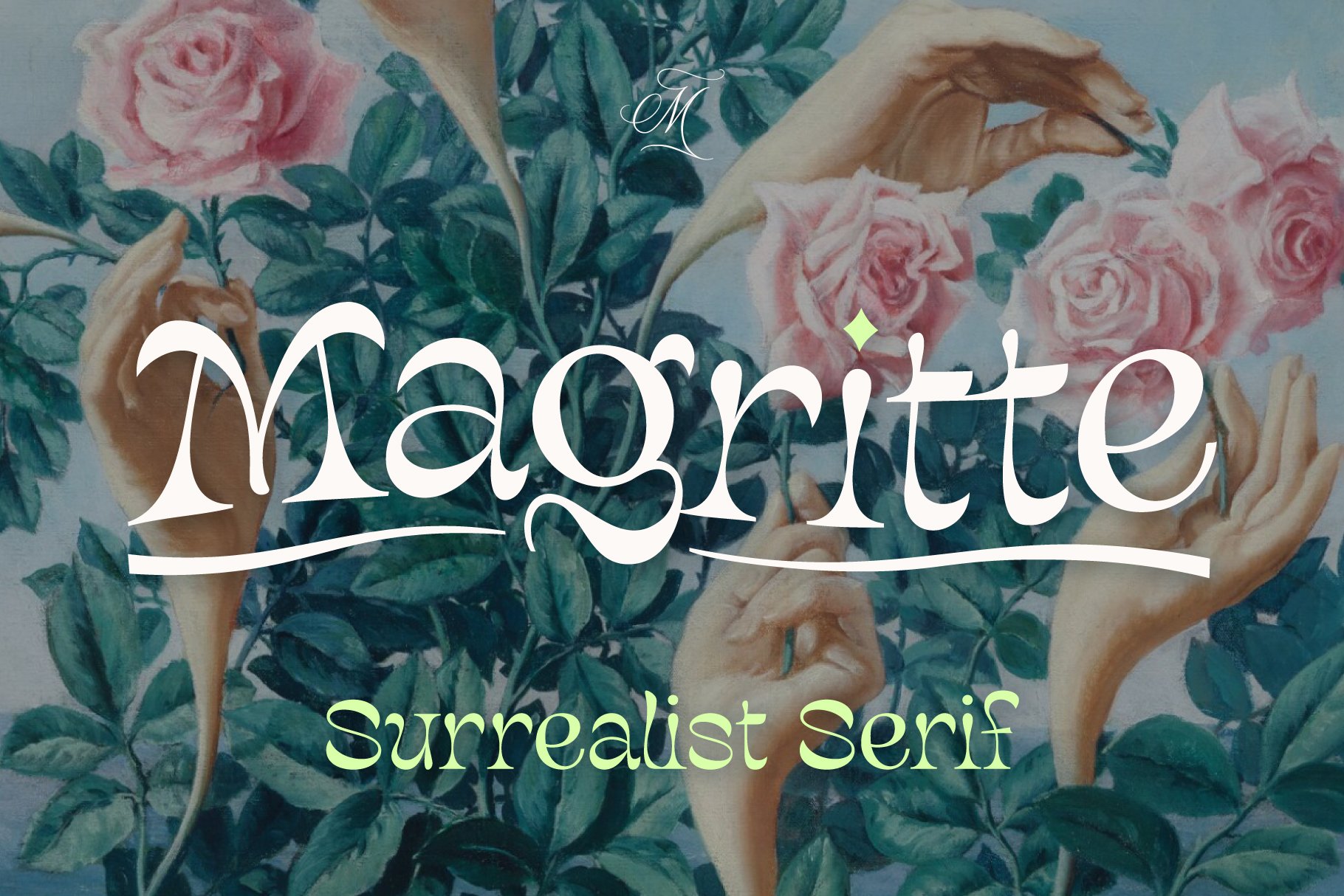 马格利特超现实主义梦幻般广告商品衬线装饰字体 Magritte Surrealist Serif Font , 第1张