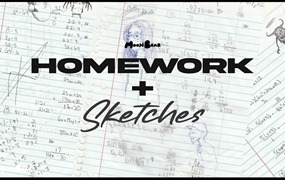 Moon Bear 手绘涂鸦家庭作业纸张背景纹理、纸张纹理MOV视频动画 HOMEWORK + SKETCHES