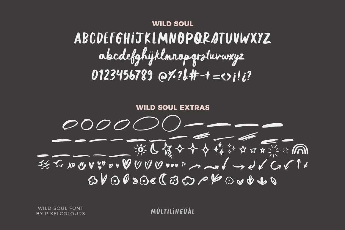 英文字体：复古涂鸦90年代街头手写海报标题logo排版西文字体 Script Brush Font Duo Wild Soul , 第5张