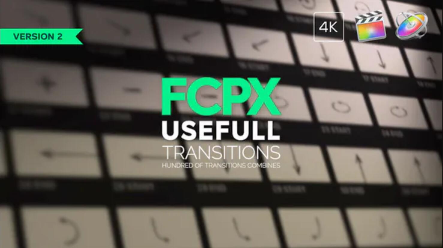 FCPX插件：100个摄像机运动弹跳旋转推拉变焦缩放调节层方式转场预设 Usefull Transitions , 第1张