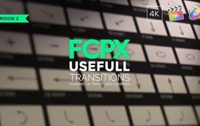 FCPX插件：100个摄像机运动弹跳旋转推拉变焦缩放调节层方式转场预设 Usefull Transitions
