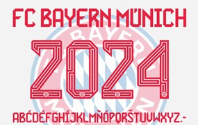 拜仁慕尼黑 2023-24 赛季球衣字体下载 FC Bayern Munchen 2023-2024 Font Vector