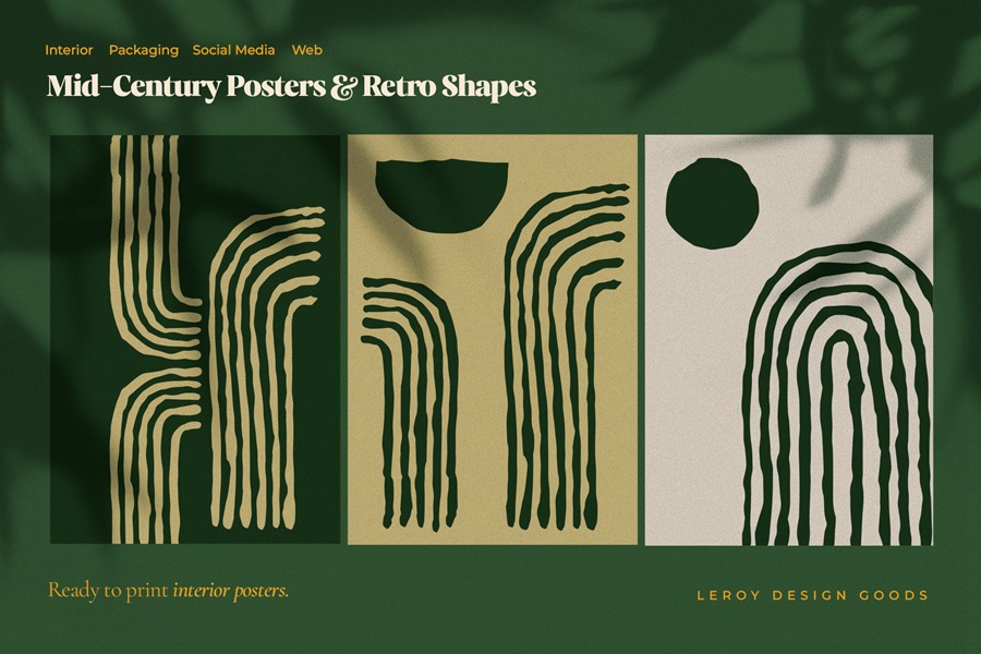 Mid-Century Posters & Retro Shapes 2 中世纪海报复古形状 , 第2张