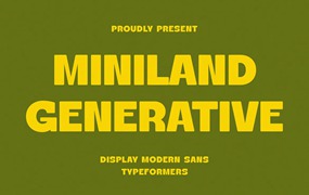 现代装饰性粗标题杂志产品包装无衬线字体 Miniland Generative – Display Modern Sans Serif