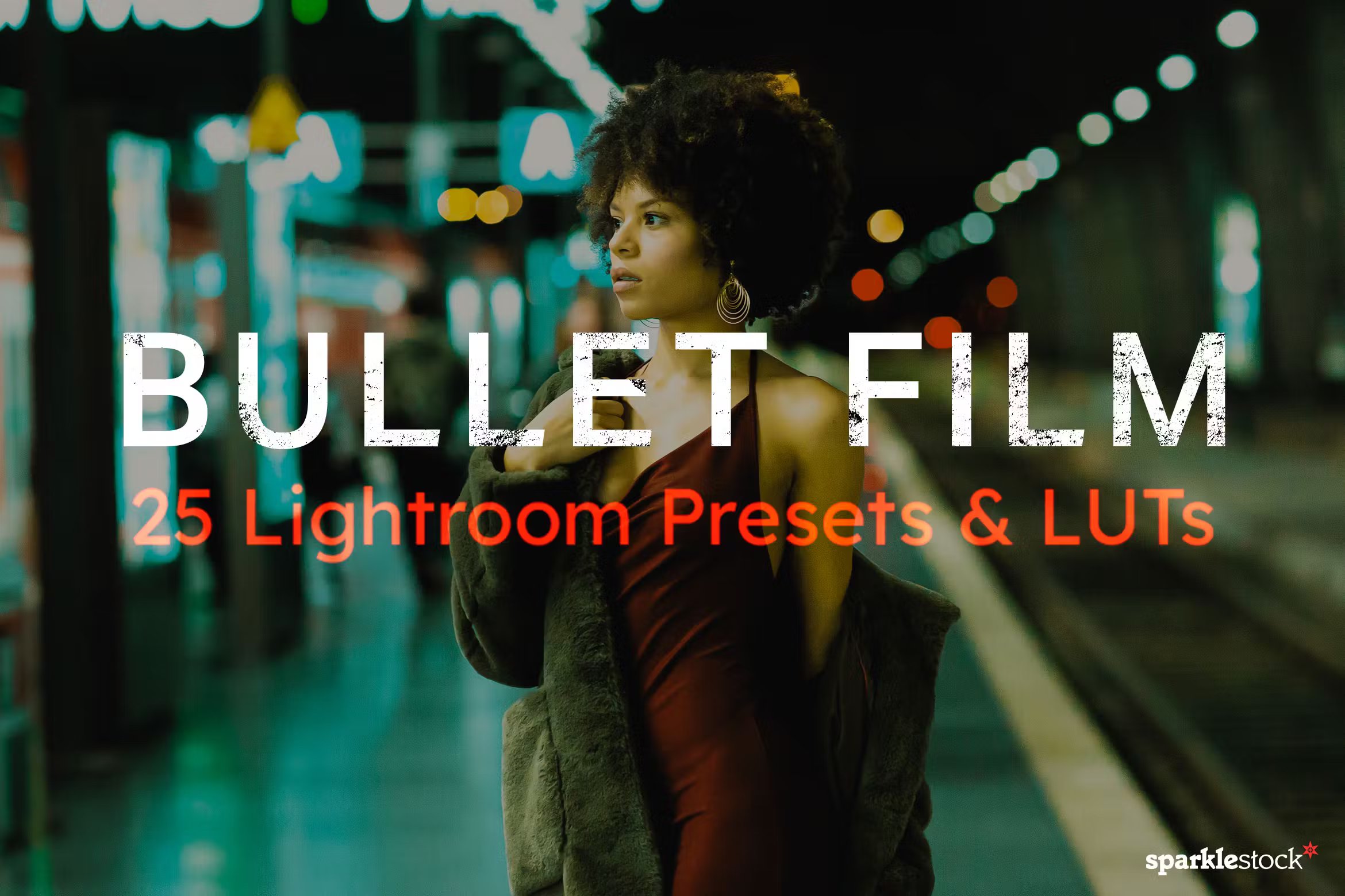 25个复古风格赛博朋克日系LR预设和视频LUT 25 Bullet Film Lightroom Presets and LUTs , 第1张