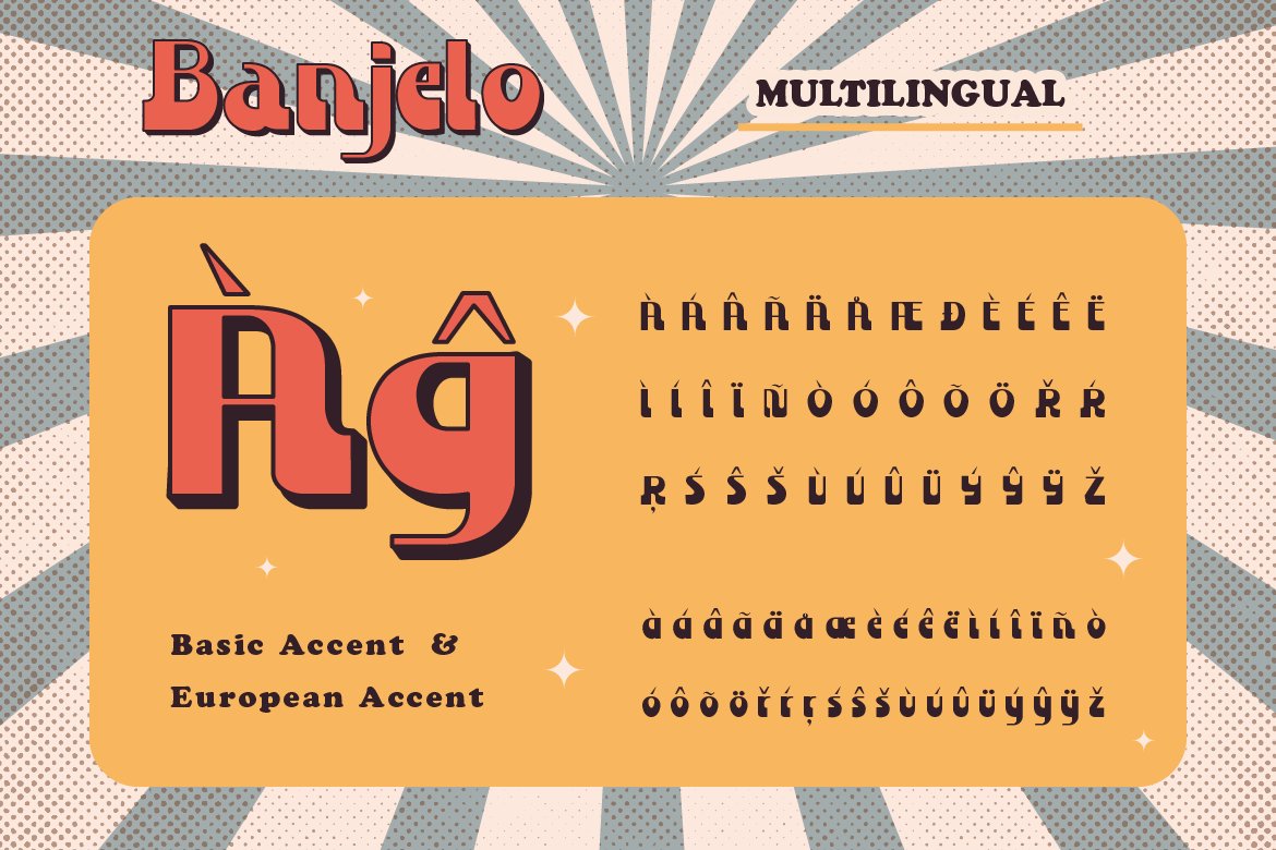 Banjelo Font 复古90年代经典海报LOGO设计社交媒体电影标题书籍标复古字体 设计素材 第7张