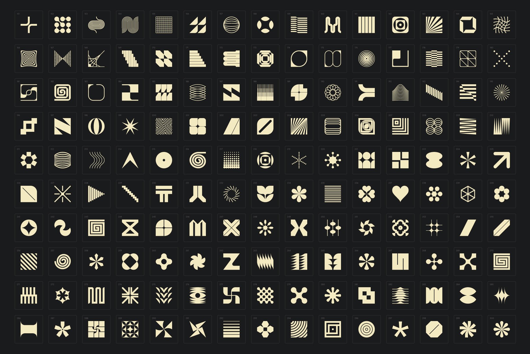150个现代极简抽象几何图案，AI PNG格式 , 第2张