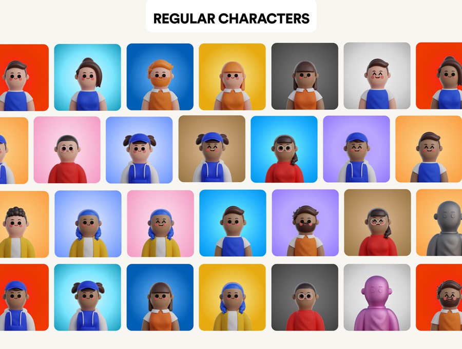 200+卡通人物职业3D头像，PNG figma格式 , 第4张
