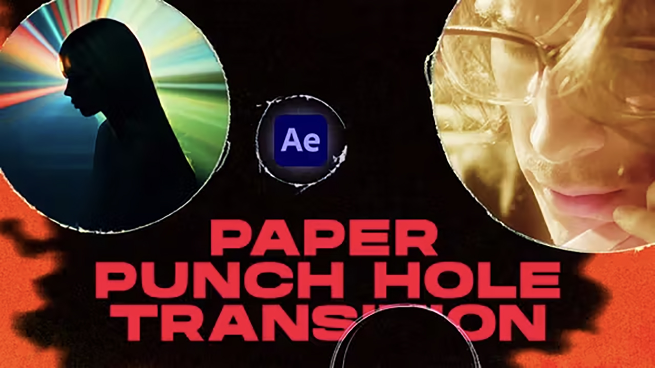 达芬奇/PR/AE模板：15个复古纸打孔转场过渡3合1视频模板 + BGM音乐 Paper Punch Hole Transitions , 第3张