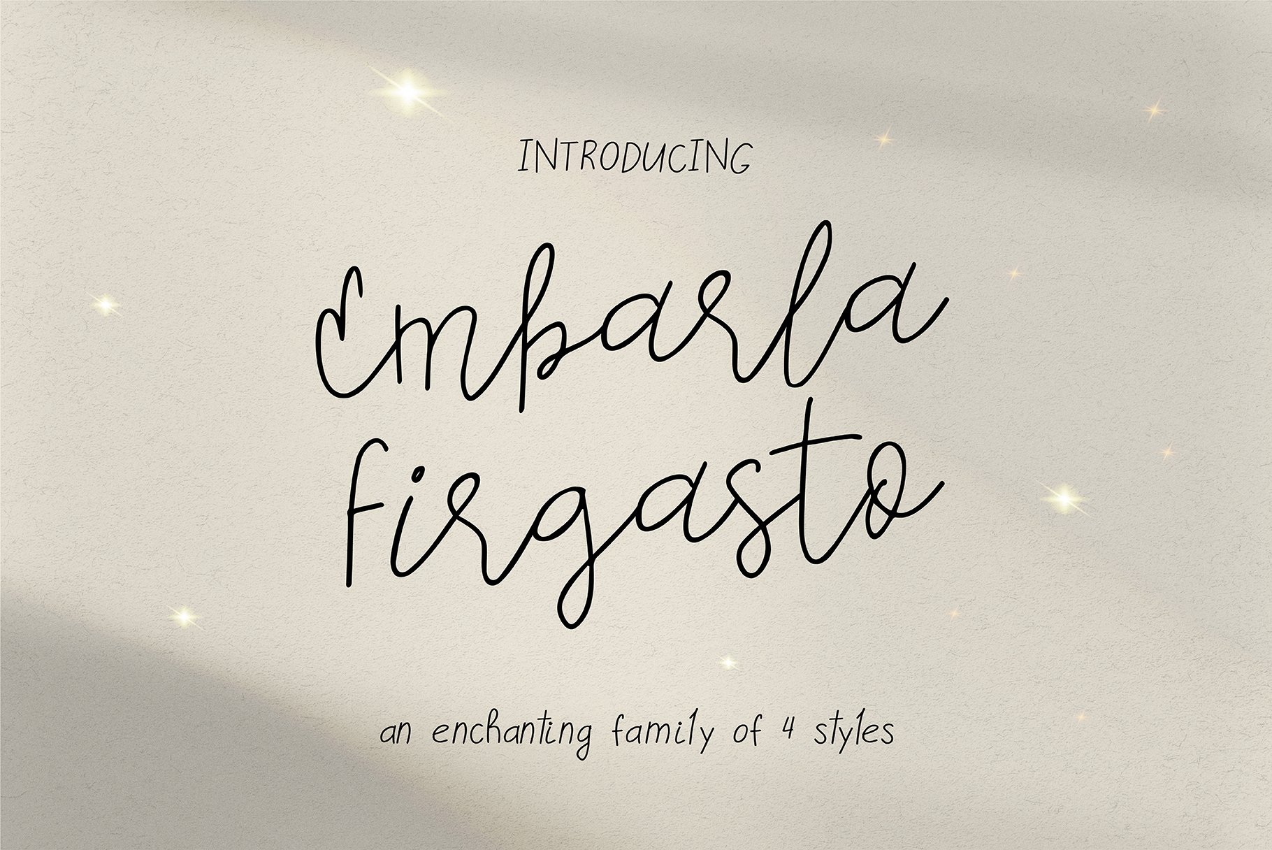 Embarla Firgasto Family 4种时尚迷人手写脚本笔记海报设计封面艺术婚礼字体 , 第1张