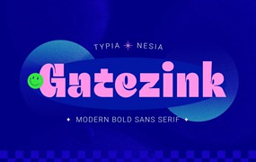 大胆俏皮乐趣复古流行无衬线粗体字体 Gatezink – Bold Playful Retro Pop Sans Serif