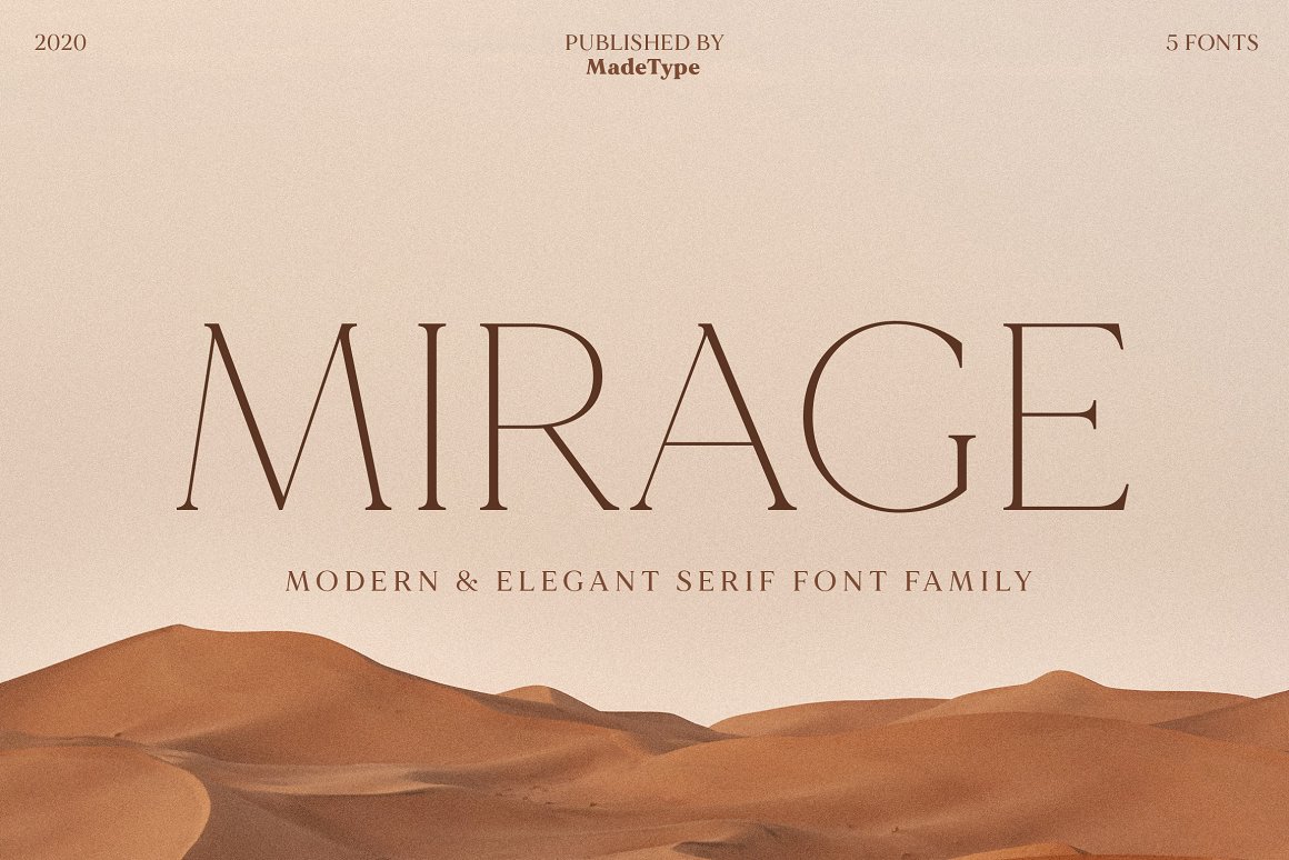 英文字体：沙丘现代优雅艺术海报杂志标题排版衬线英文字体 MADE Mirage , 第1张