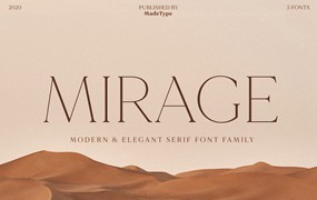 英文字体：沙丘现代优雅艺术海报杂志标题排版衬线英文字体 MADE Mirage