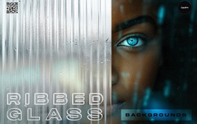 10款6K高清磨砂半透明罗纹玻璃材质叠加JPG背景图片设计素材 Ribbed Glass Overlay Backgrounds