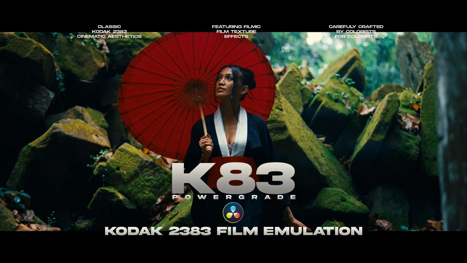 7种现代经典好莱坞电影级 Kodak 2383 灵感美学胶片模拟调色预设 达芬奇PowerGrade + LUT ( K83 Cinematic PowerGrade | Kodak 2383 Inspired Film Emulation ) APP UI 第1张