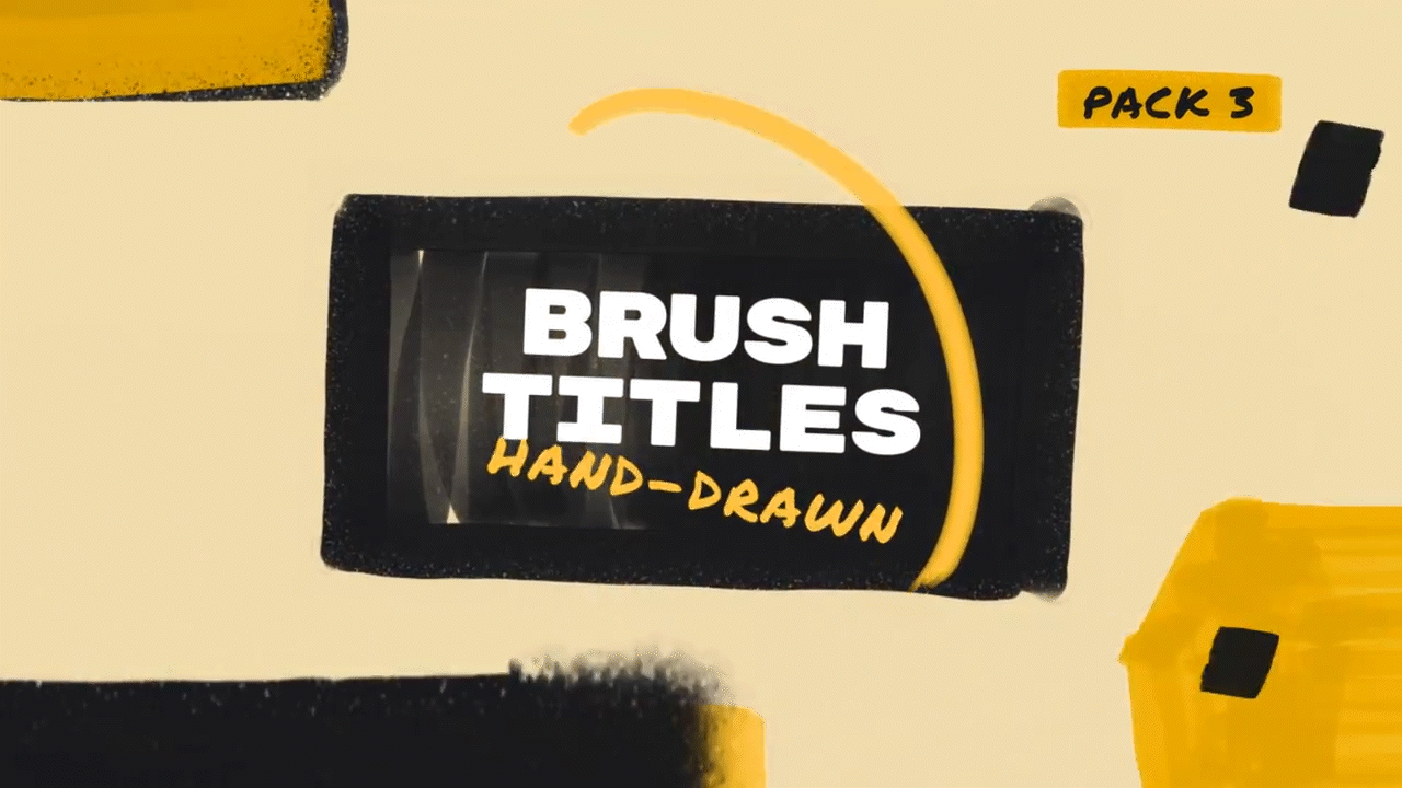 12个手绘笔刷视频标题动画AE模板 Brush Hand Drawn Titles 3 笔刷资源 第1张