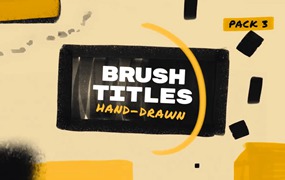12个手绘笔刷视频标题动画AE模板 Brush Hand Drawn Titles 3
