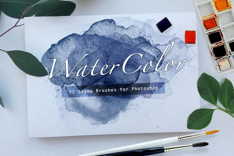 PS笔刷-手绘水彩画笔图案PS笔刷素材 Water Color 笔刷资源 第1张