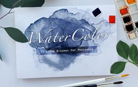 PS笔刷-手绘水彩画笔图案PS笔刷素材 Water Color