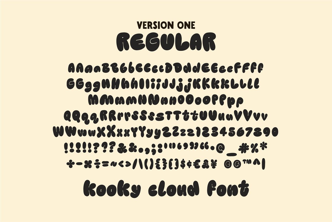 英文字体：潮流臃肿新丑风卡通肥胖涂鸦设计排版英文字体 Kooky Cloud Unique Bold Bubble Font , 第9张