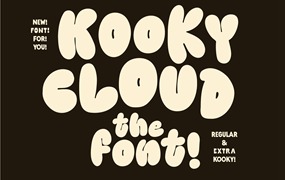 英文字体：潮流臃肿新丑风卡通肥胖涂鸦设计排版英文字体 Kooky Cloud Unique Bold Bubble Font