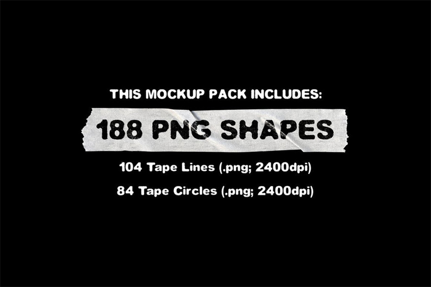 PS资源-188款线条胶带和圆形形状胶带图形PNG元素素材 图片素材 第2张