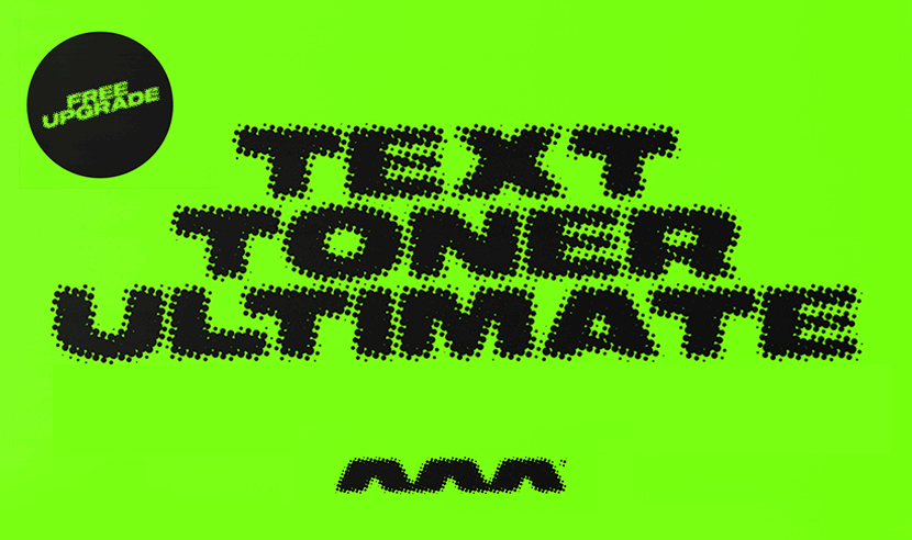 AAA 复古高分辨率半调抽象波点扭曲碳粉文字PS动作 Text Toner 插件预设 第1张