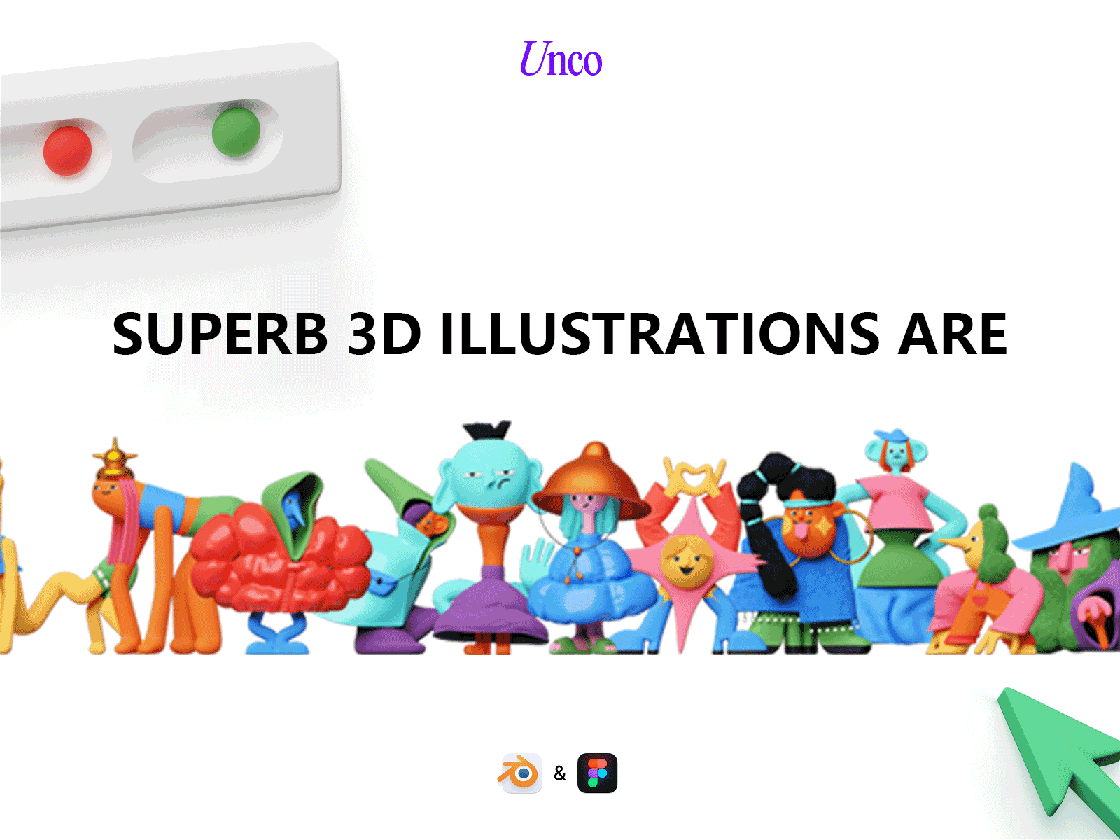 Craftwork 150多个彩色创造力趣味3D字符人物图标动画插图集 Unco 图标素材 第1张