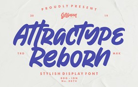 Attractype Reborn – Stylish Font 时尚脚本字体标志设计品牌形象产品包装商品社交媒体字体