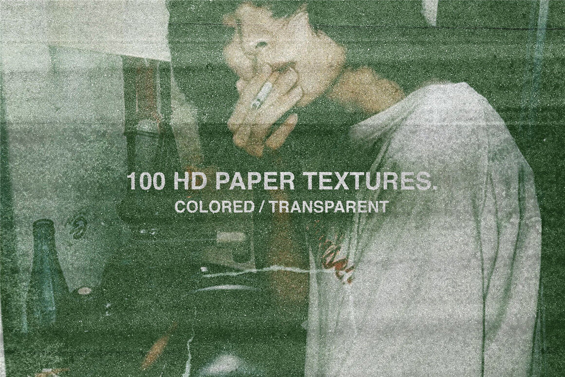 100+个复古半色调皱纹划痕撕裂PNG纹理叠加素材包 Papercut Texture Pack 图片素材 第1张