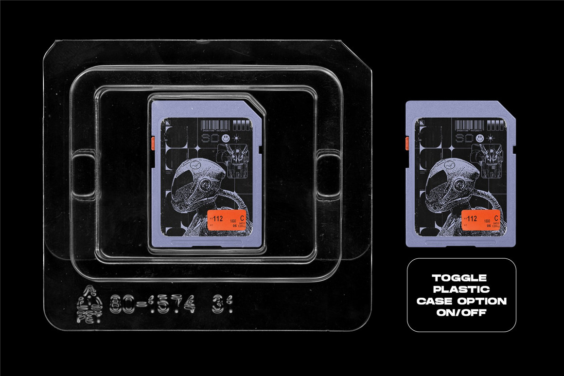 MiksKS 复古主义创意美学SD卡塑料外壳PSD模板 SD Card Mockup 样机素材 第6张