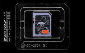 MiksKS 复古主义创意美学SD卡塑料外壳PSD模板 SD Card Mockup